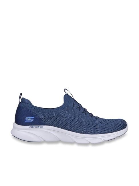 skechers women's d'lux comfort - bonus prize navy casual canvas shoes