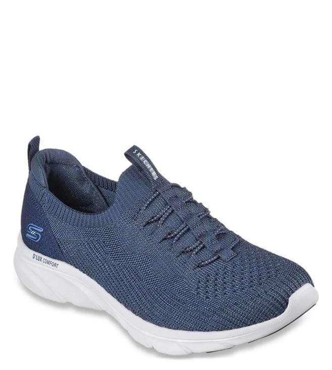 skechers women's d'lux comfort - bonus prize navy casual canvas shoes