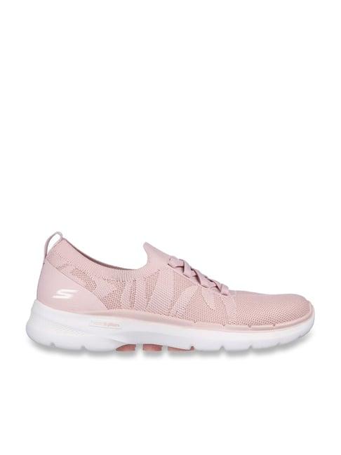 skechers women's go walk 6 - pristine sunset mauve walking shoes