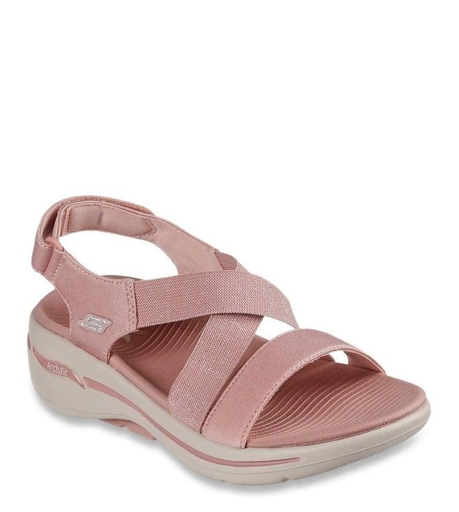 skechers women's go walk arch fit sandal - ast rose casual sandals