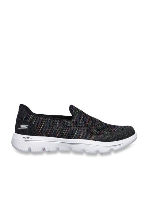 skechers women's go walk evolution ultra-gladd black multi walking shoes