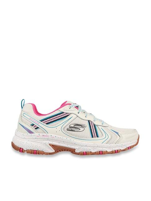 skechers women's hillcrest - vast adventure off white pink casual lace up shoe