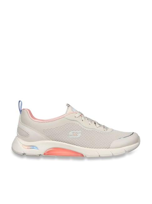 skechers women's skech-air arch fit - soothing taupe pink casual lace up shoe