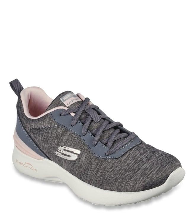 skechers women's skech-air dynamight-pure sere charcoal pink sneakers