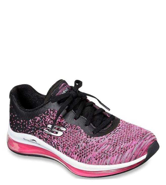 skechers women's skech-air element 2.0-dance t black hot pink casual lace up shoe