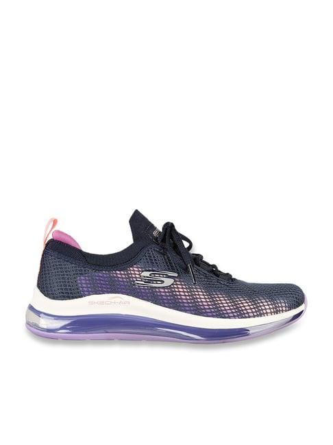 skechers women's skech-air element 2.0-vivid b navy lavender casual slip on shoe