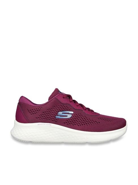 skechers women's skech-lite pro-perfect time plum casual lace up shoe