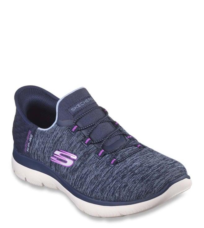 skechers women's summits-dazzling haze navy purple sneakers