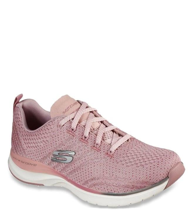 skechers women's ultra groove - pure vision mauve casual lace up shoe