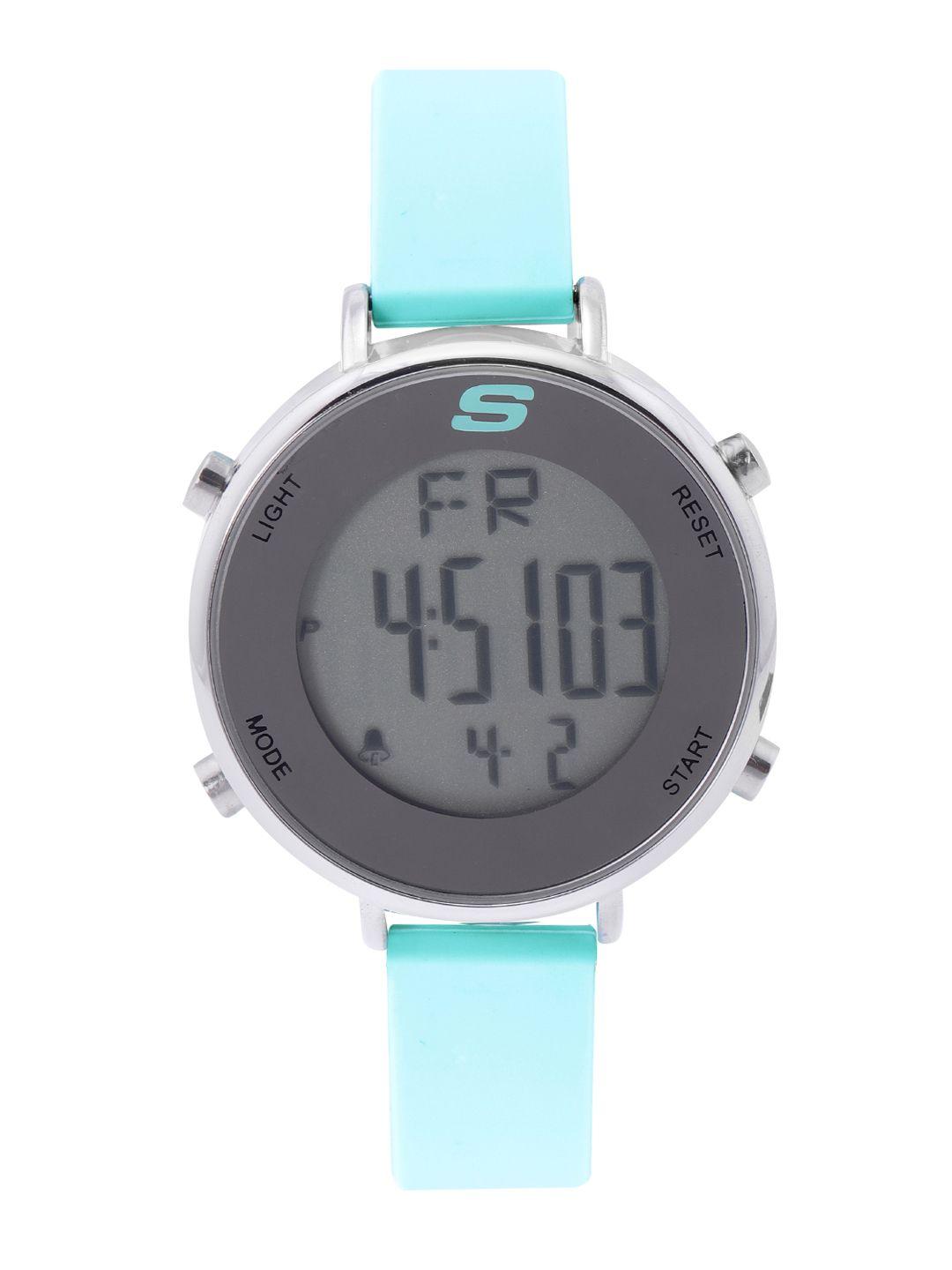 skechers women grey magnolia digital watch sr6070