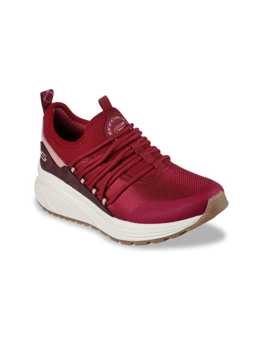 skechers women maroon textured sneakers