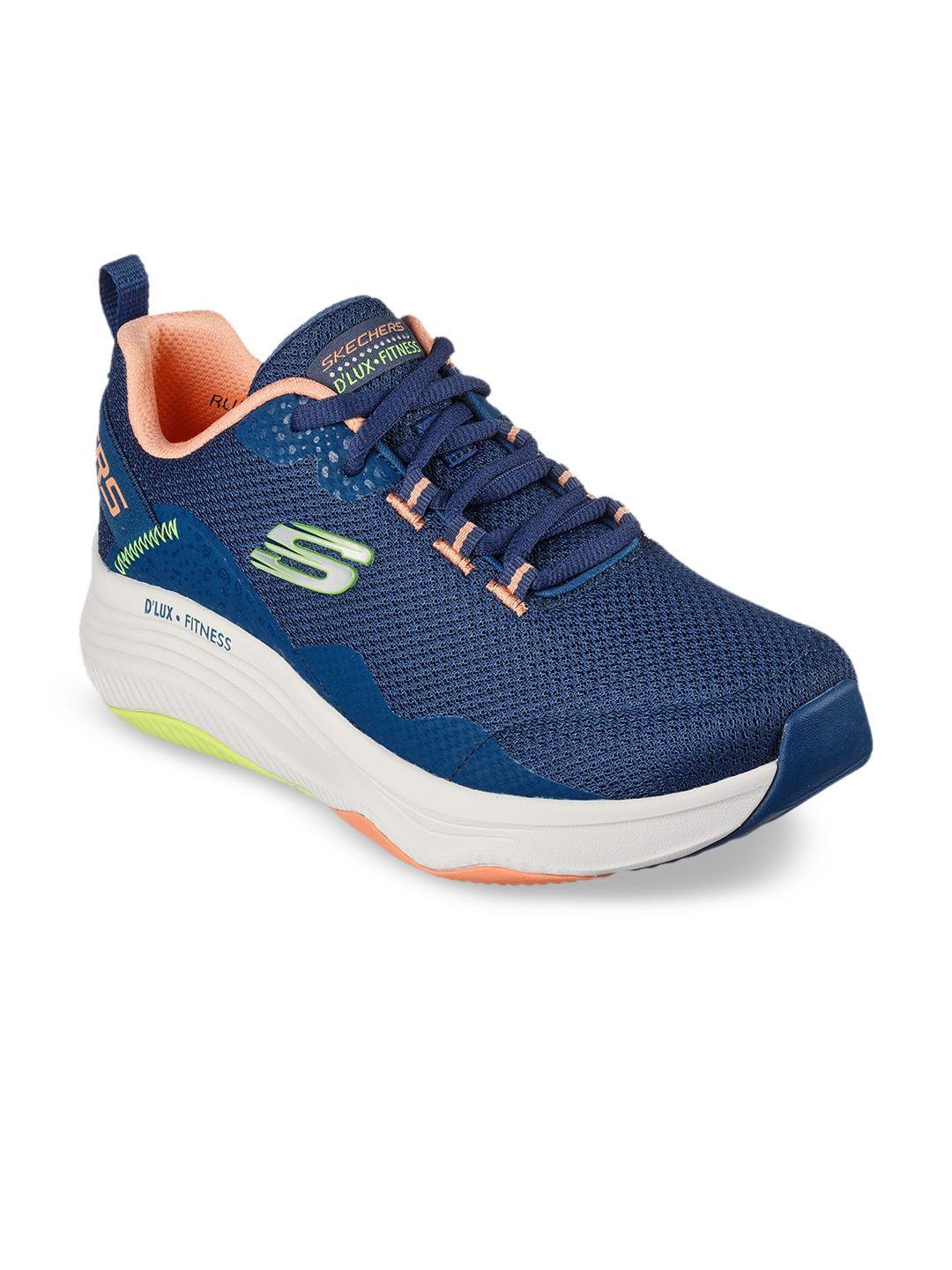 skechers women navy blue lace-up everyday sneakers