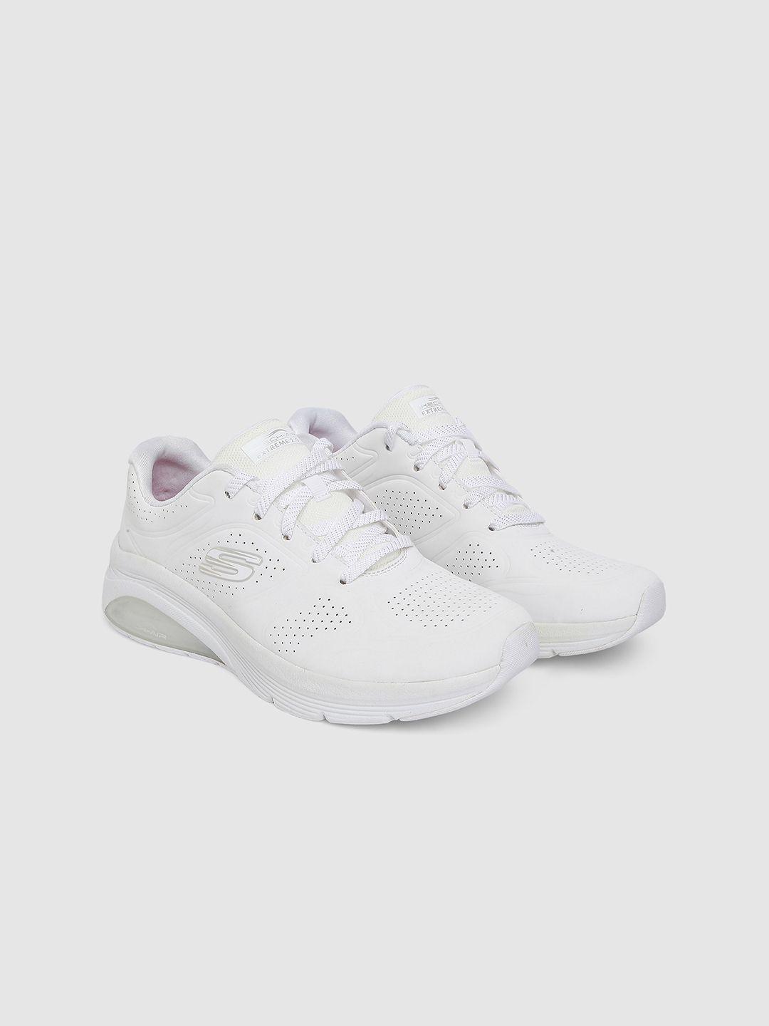skechers women white solid casual shoes