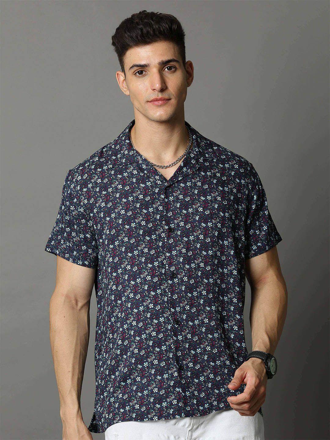 skewdeck private limited men comfort floral opaque printed casual shirt