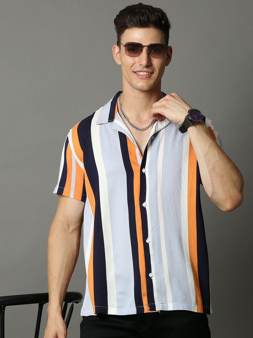 skewdeck private limited men comfort opaque striped casual shirt