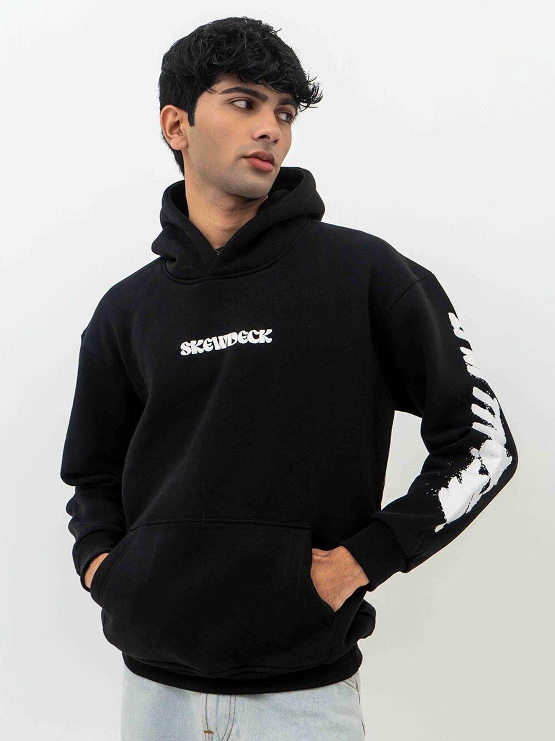 skewdeck private limited printed cotton hooded sweatshirt