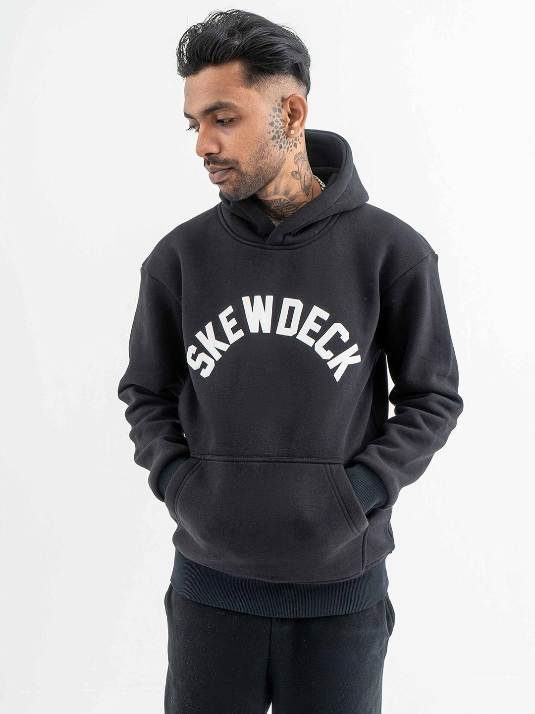 skewdeck private limited typography printed hooded cotton pullover