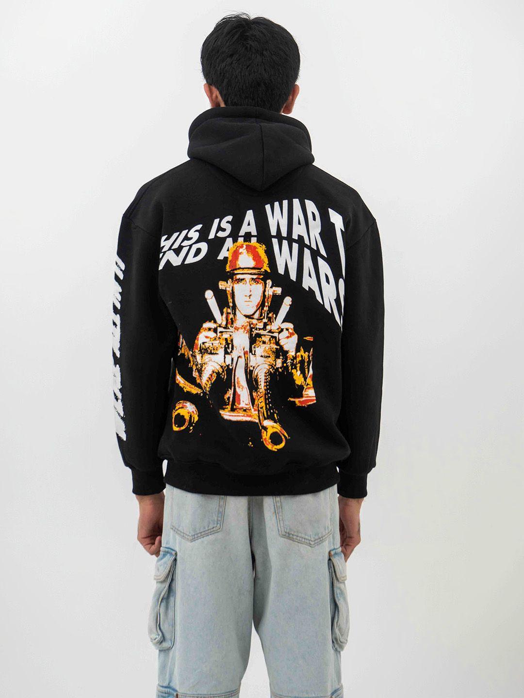 skewdeck private limited typography printed hooded cotton pullover