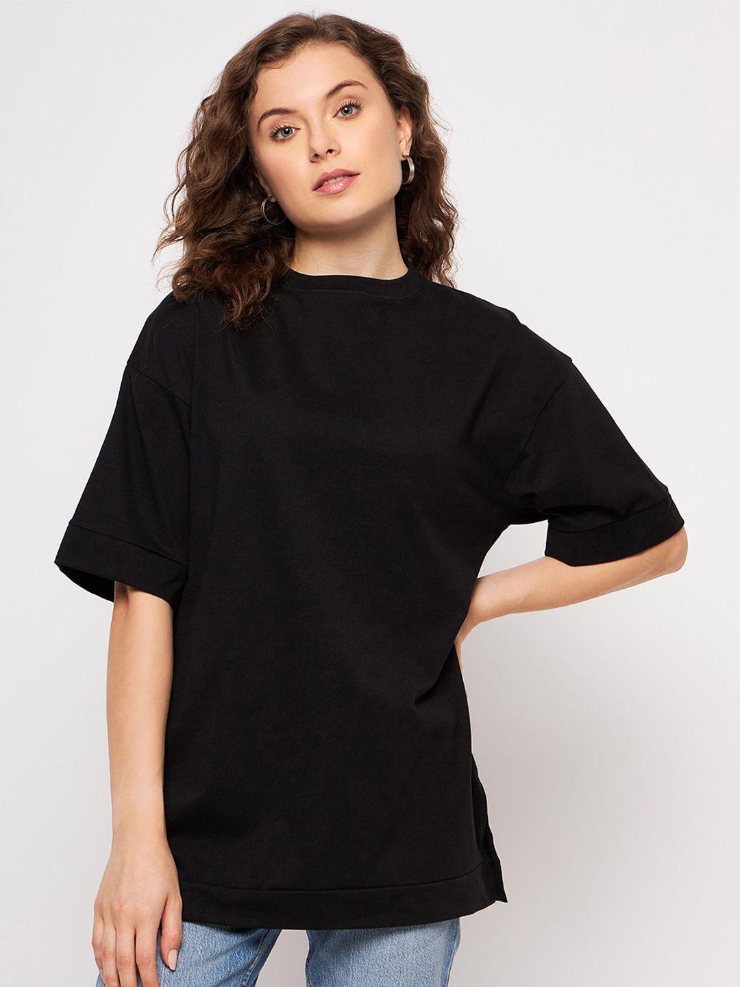 skidlers drop-shoulder sleeves oversized cotton t-shirt
