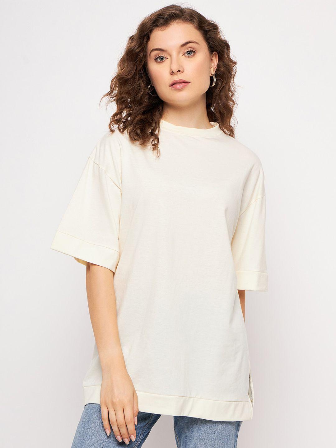 skidlers drop-shoulder sleeves oversized cotton t-shirt