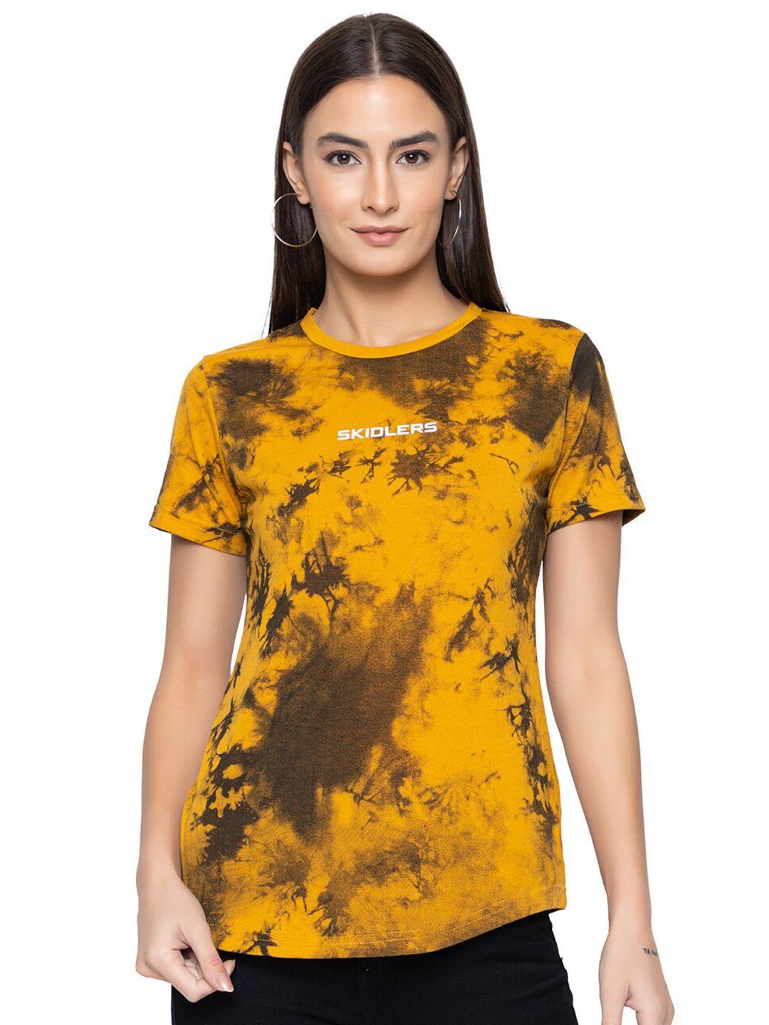skidlers tie and dye cotton casual t-shirt