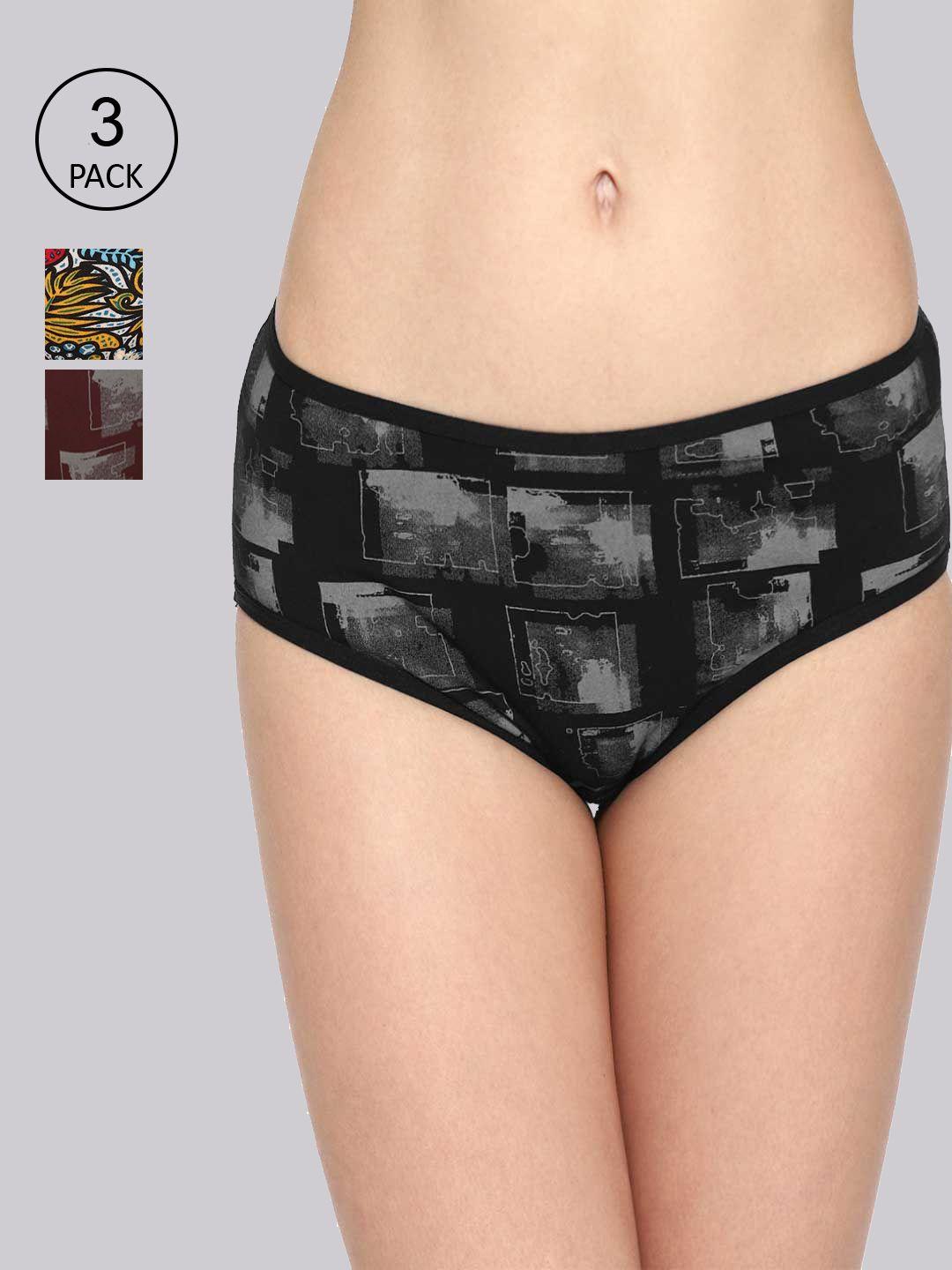 skidlers women pack of 3 assorted hipster briefs