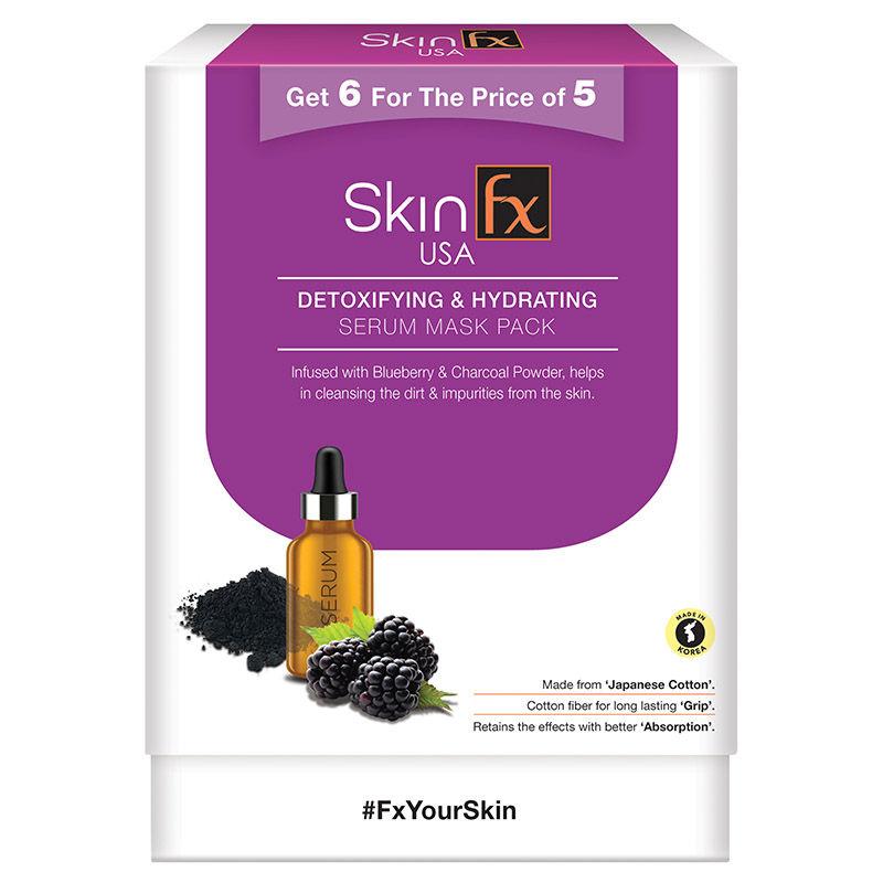 skin fx detoxifying & hydrating serum mask combo - pack of 6