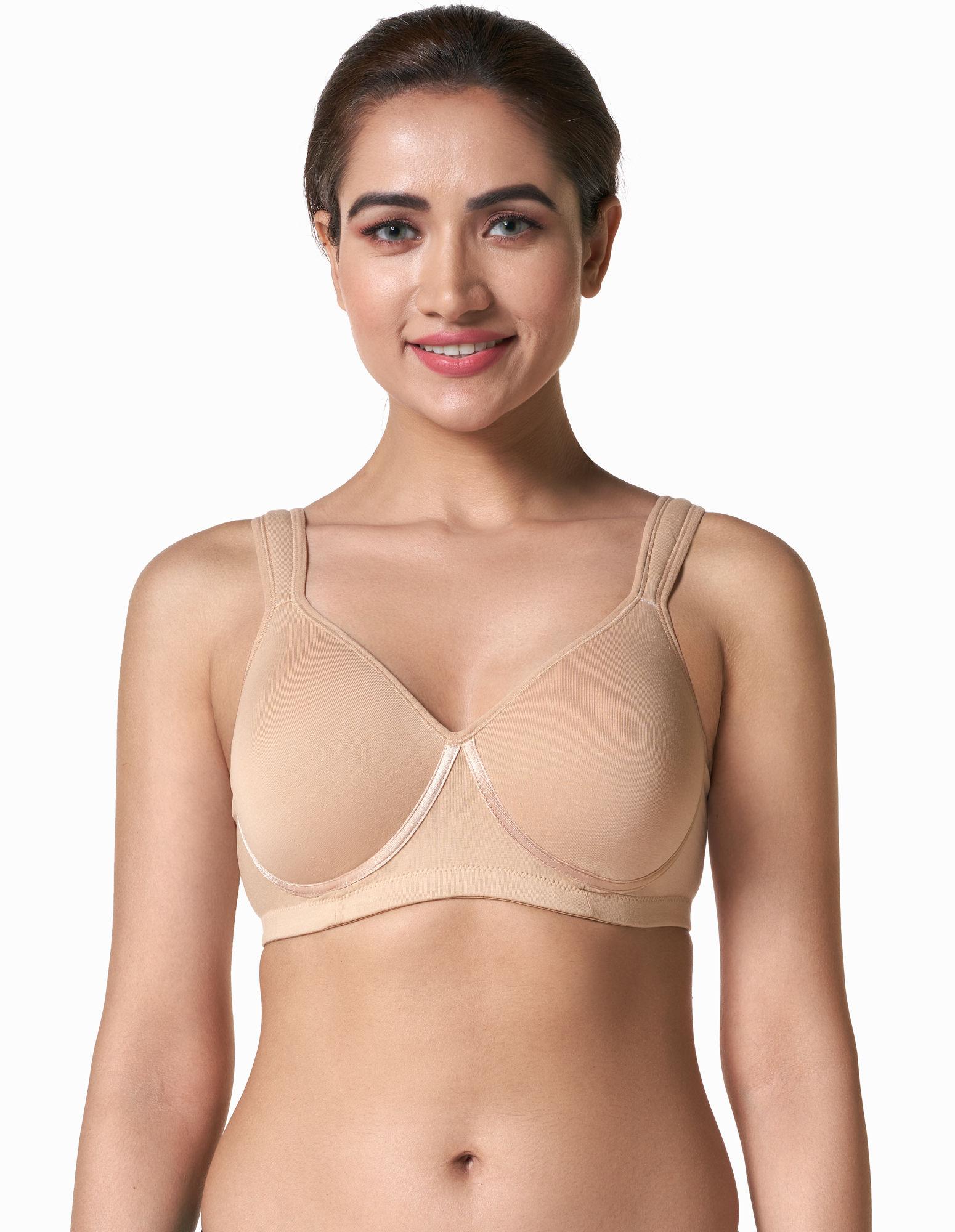 skin cotton lightly padded non-wired t-shirt bra