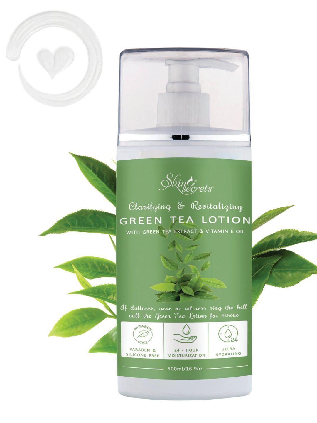 skin secrets clarifying & revitalizing green tea body lotion with vitamin e oil - 500 ml