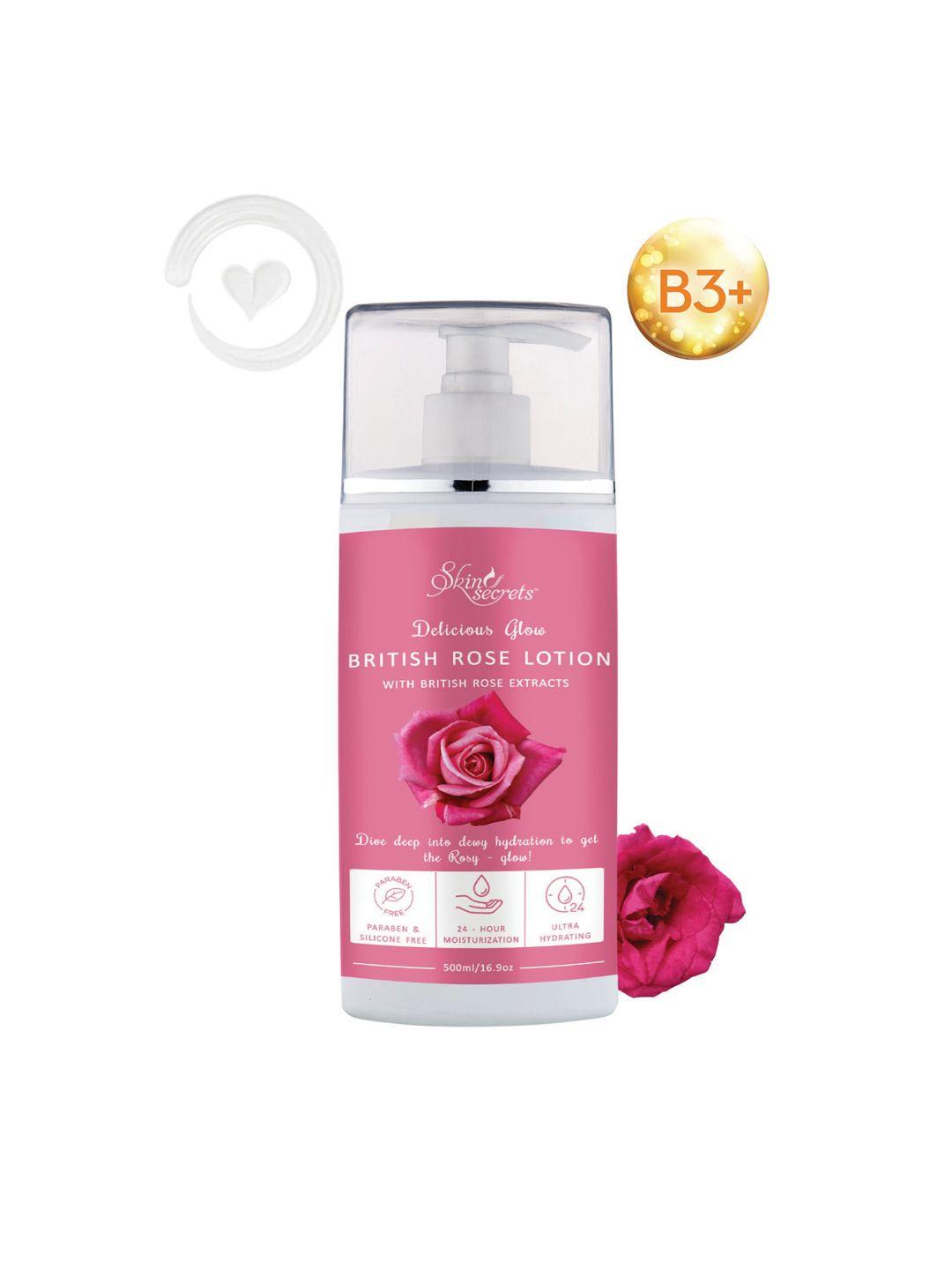 skin secrets delicious glow british rose body lotion with niacinamide & glycerine - 500 ml