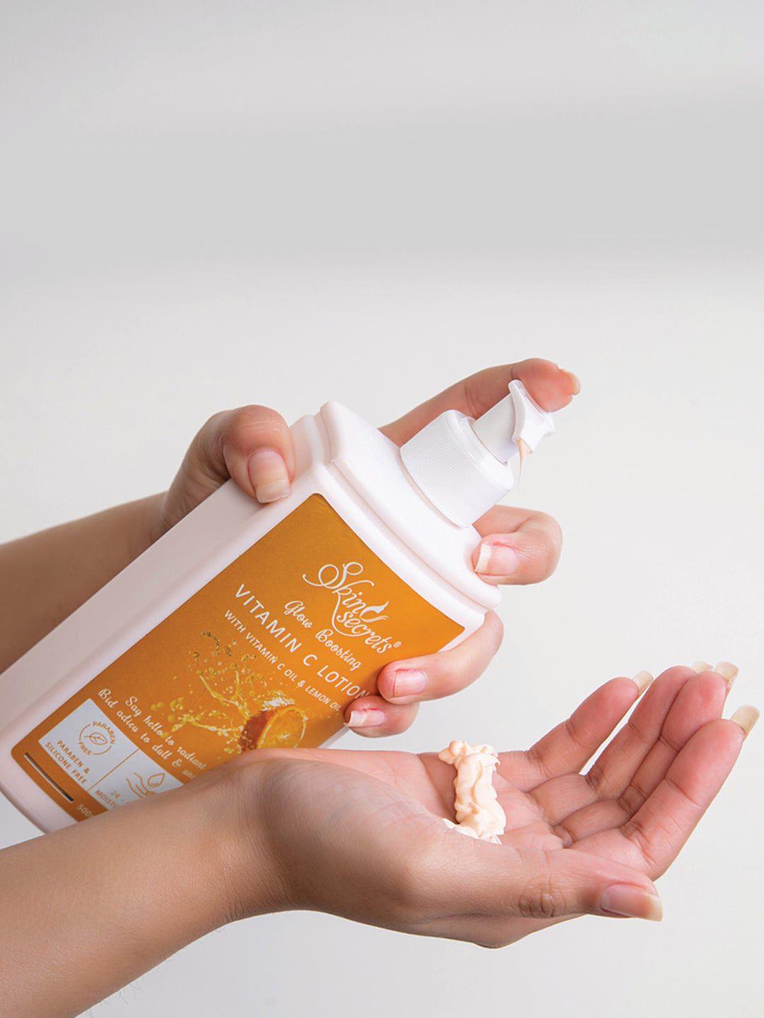 skin secrets glow boosting vitamin c body lotion with almond oil - 500 ml