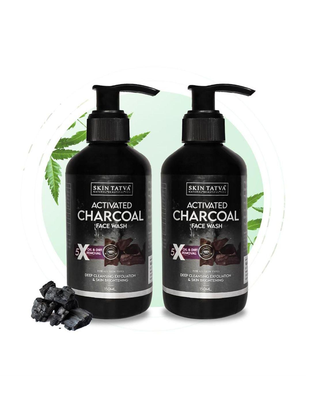 skin tatva set of 2 activated charcoal face wash - 150 ml each