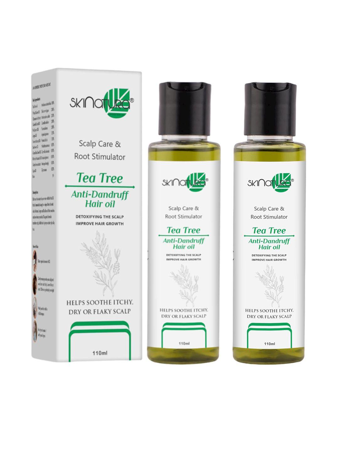 skinatura set of 2 tea tree anti-dandruff hair oil - 110ml each