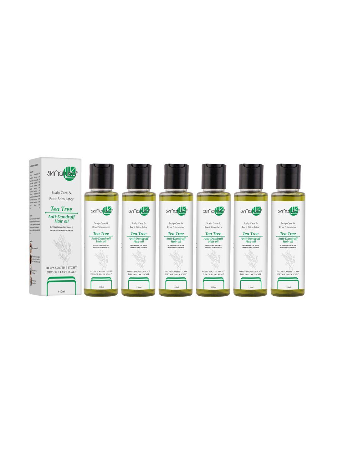 skinatura set of 6 tea tree anti-dandruff hair oil - 110ml each