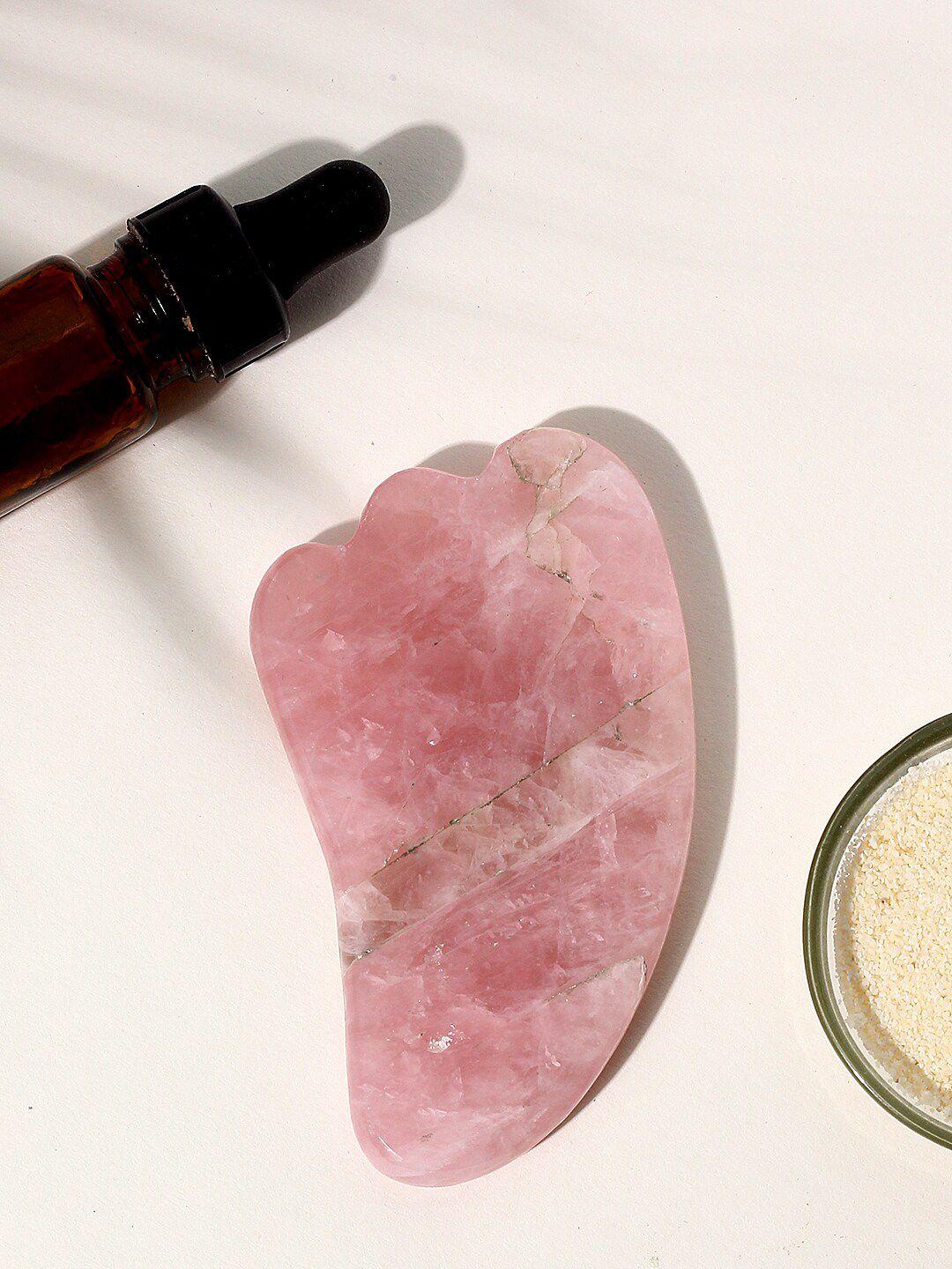 skinduzed rose quartz gua sha - 3 edge
