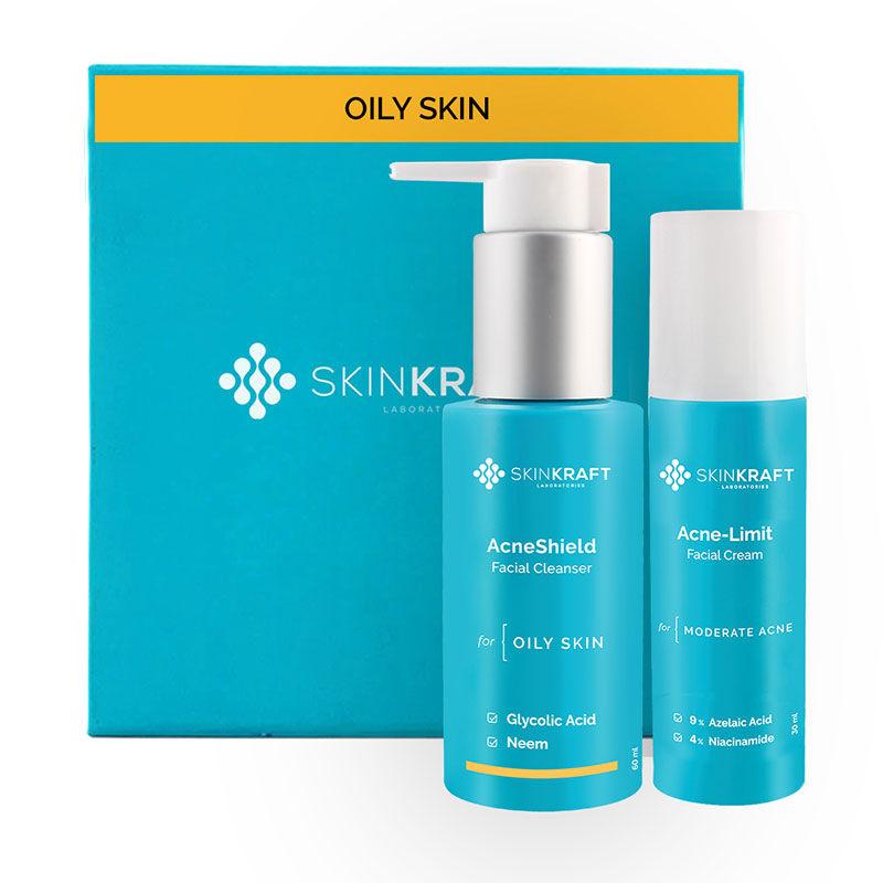 skinkraft acne face wash & acne serum combo - oily skin - acne combo - pack of 2
