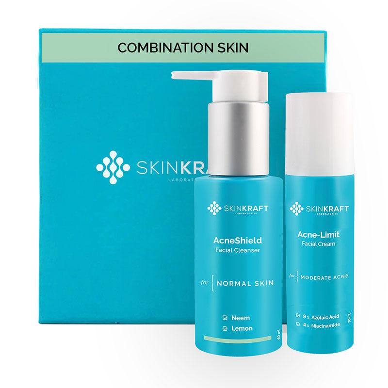 skinkraft acne face wash & acne serum combo-combination skin - skin care combo - pack of 2