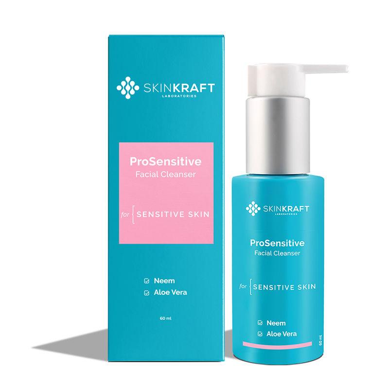 skinkraft face wash with neem & aloe vera - sensitive skin - prosensitive facial cleanser