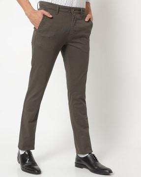 skinny fit flat-front chinos