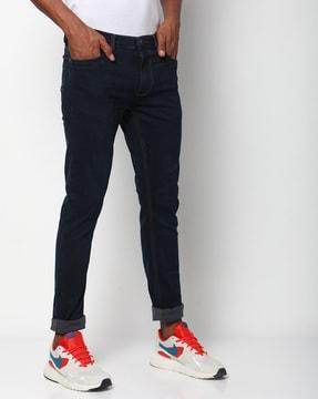 skinny fit jeans button closure