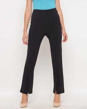skinny fit jeggings with front slit