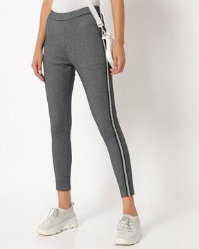 skinny fit pants with contrast taping