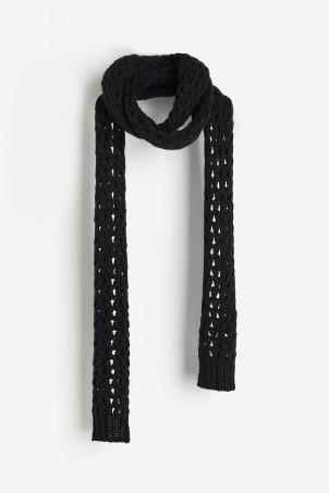 skinny hole-knit scarf