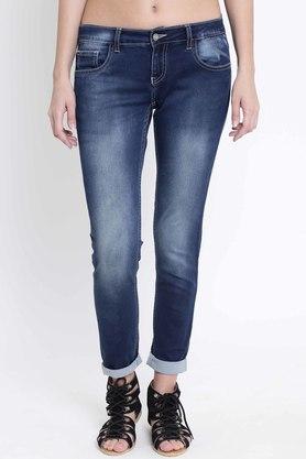 skinny regular cotton women's jeans - blue