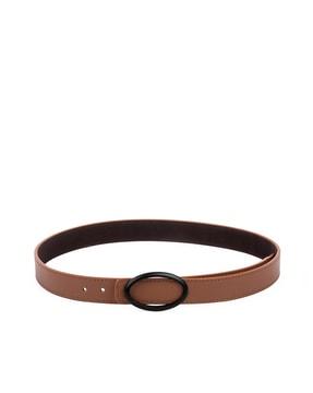 skinny belt with oval buckle