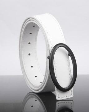 skinny belt with oval buckle