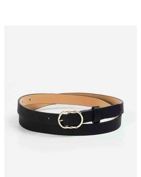 skinny belt with tang buckle