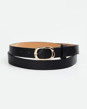 skinny belt with tang buckle