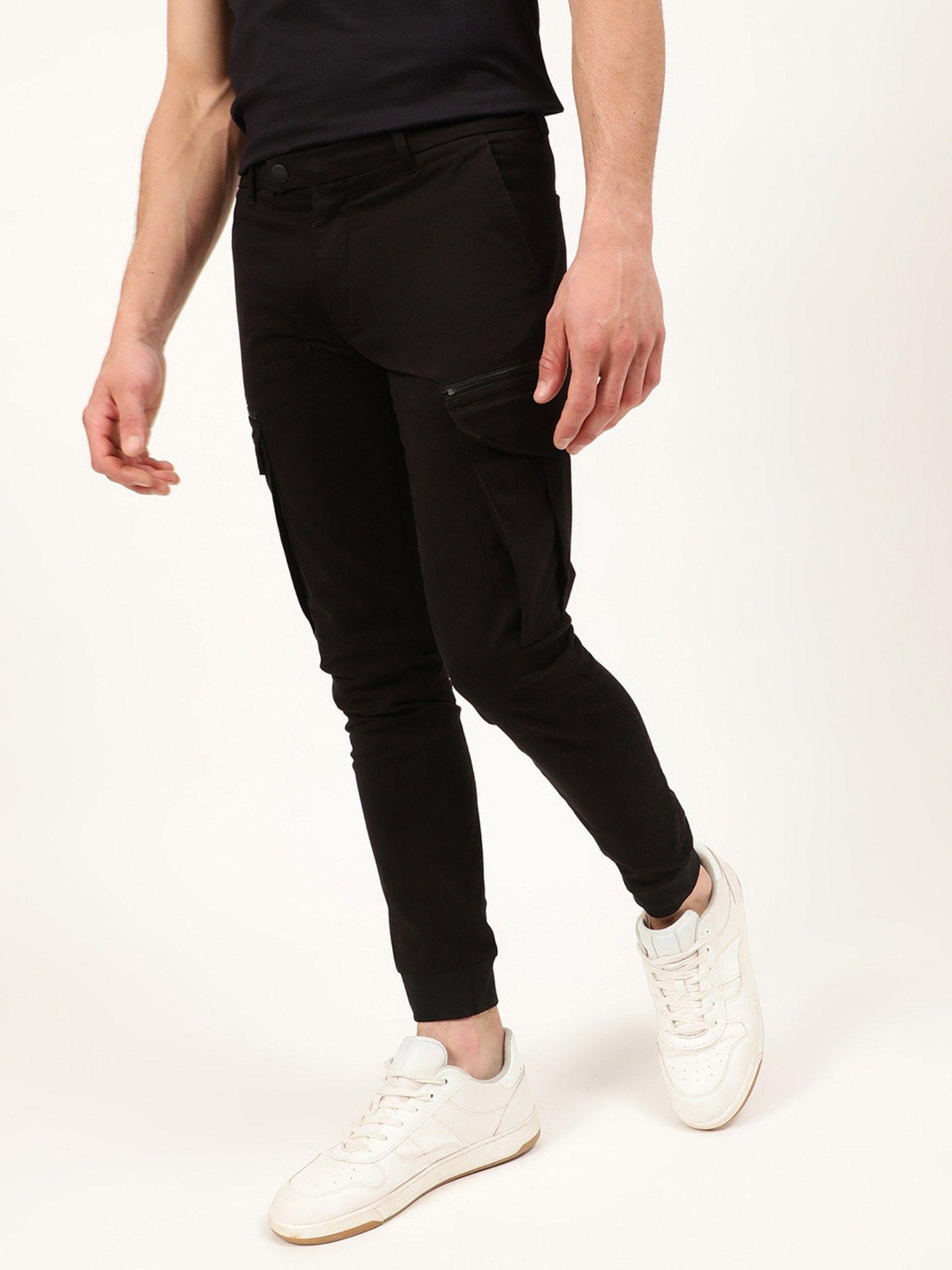 skinny black formal trousers