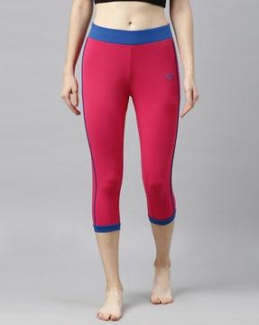 skinny fit capris with contrast taping